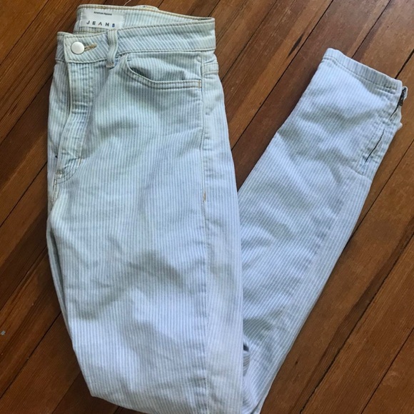 American Apparel Blue and White Striped Pants - Picture 1 of 13